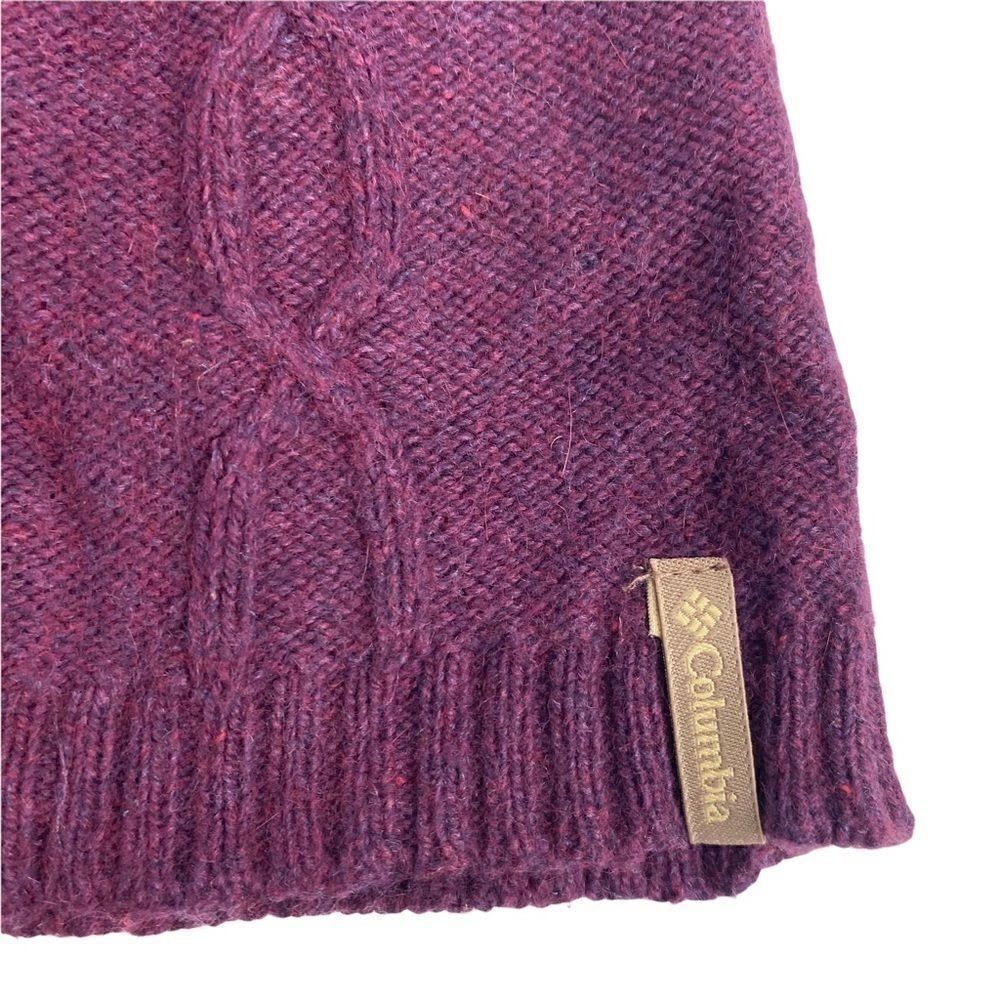Columbia Womens Sweater Purple Long Sleeve Crew Neck Chunky Cable Knit Small S - Picture 5 of 9